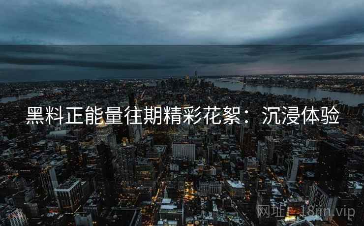 黑料正能量往期精彩花絮：沉浸体验