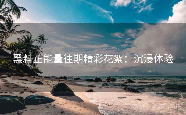 黑料正能量往期精彩花絮：沉浸体验