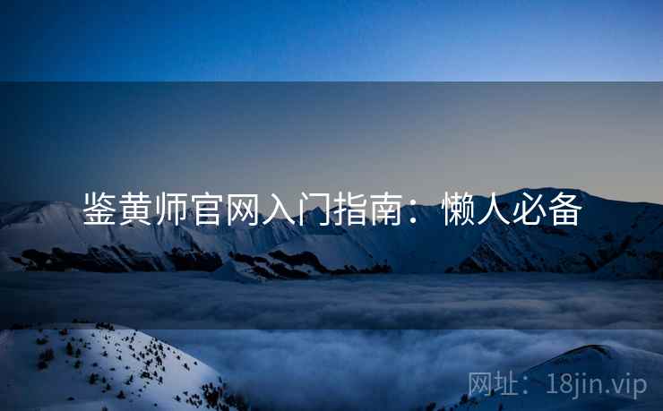 鉴黄师官网入门指南：懒人必备